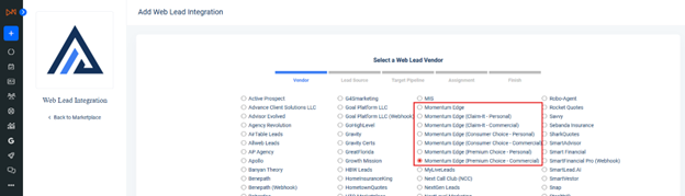 AgencyZoom integration with Momentum Edge