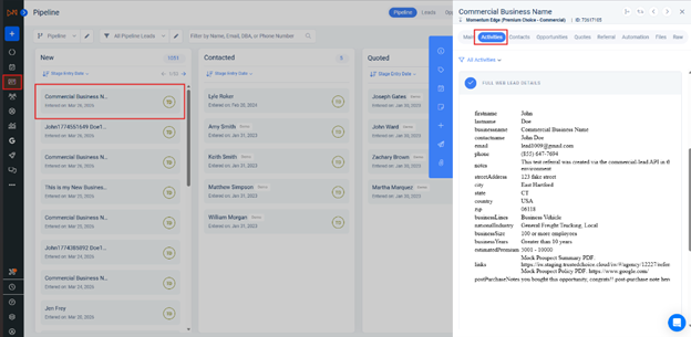 AgencyZoom integration with Momentum Edge